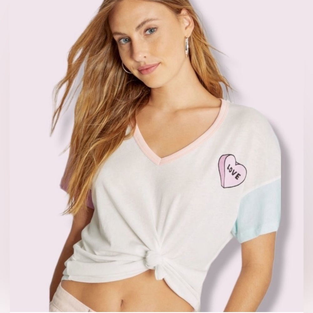 WILDFOX Paradise Colorblock V-Neck Tee - Picture 3 of 12